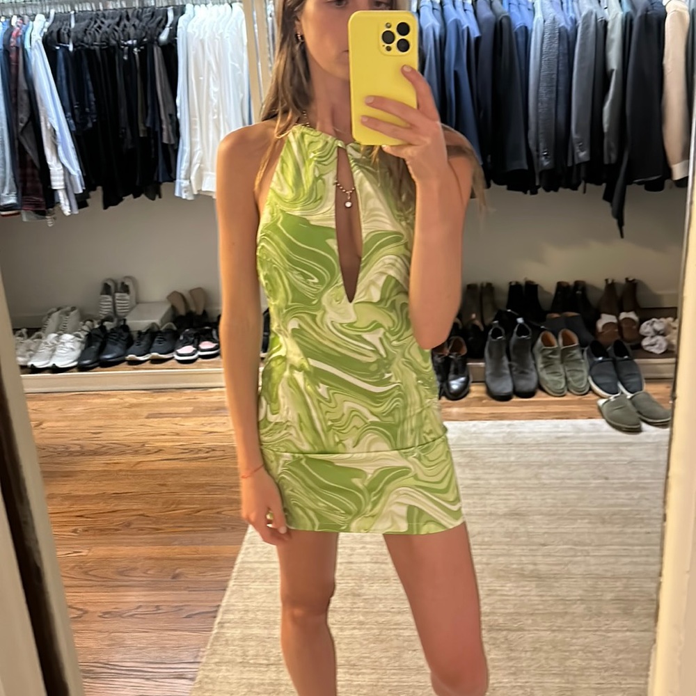 Rumours green dress. Xs.